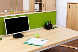 office cleaning image depicting a clean desk